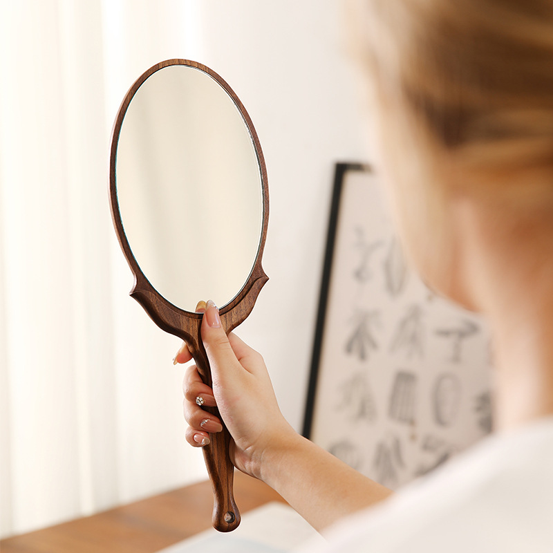 Beauty Makeup Definition - Specchio portatile vintage in legno massello