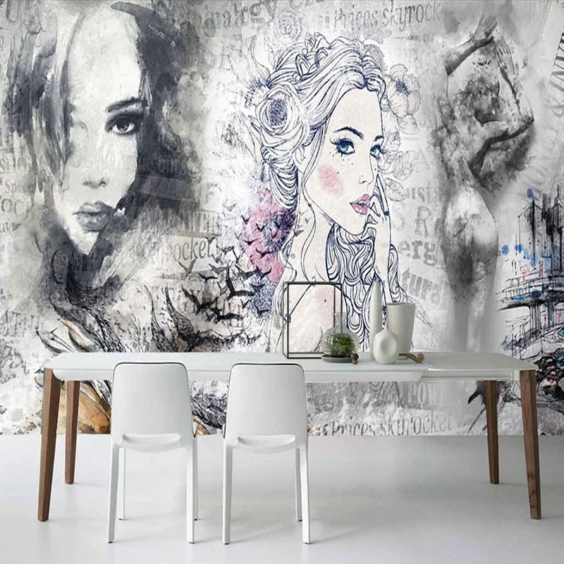 Makeup Beauty House - Murale 3D Personalizzato, Poster Graffiti Retrò