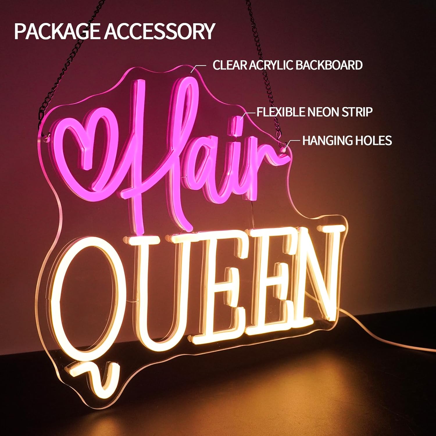 Insegna al Neon 'Hair Queen' A - Beauty Queen Makeup Studio recensione e prezzo